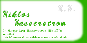 miklos wasserstrom business card